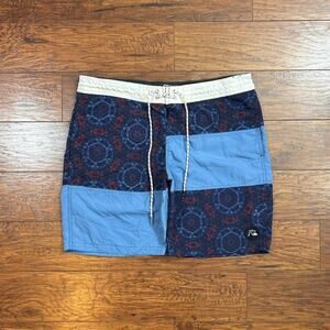 Quiksilver Men’s Blue Floral Madala Pattern Y2K Board Shorts Size 36